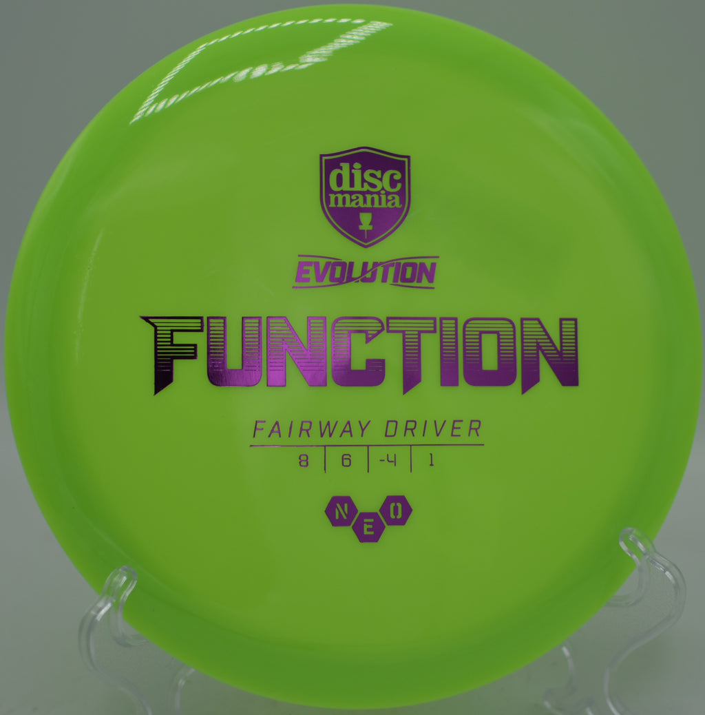 Neo Function Discmania fairway driver parked circle one at Harry Myers Disc Golf Course in Rockwall, Texas.