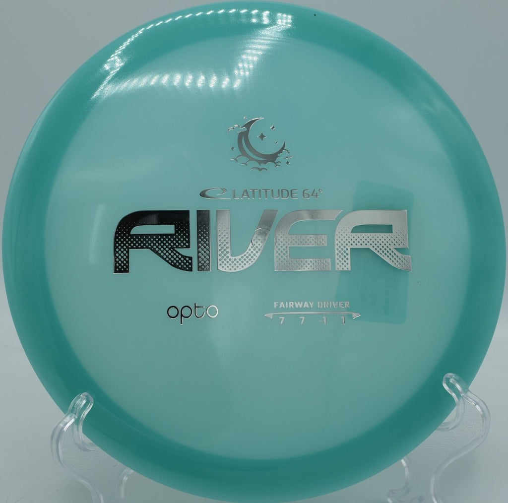 Latitude 64 Moonshine Opto River fairway driver flying effortless distance at Toboggan Disc Golf Course Michigan