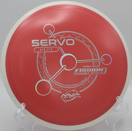 MVP Fission Servo balanced fairway flight through wooded gap at Hobbs Farm Disc Golf Course in Carrollton, Georgia