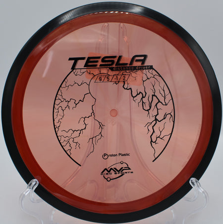 Overstable forehand drives with the Proton Tesla at Wildcat Bluff Disc Golf Course in Urbana, Iowa.

