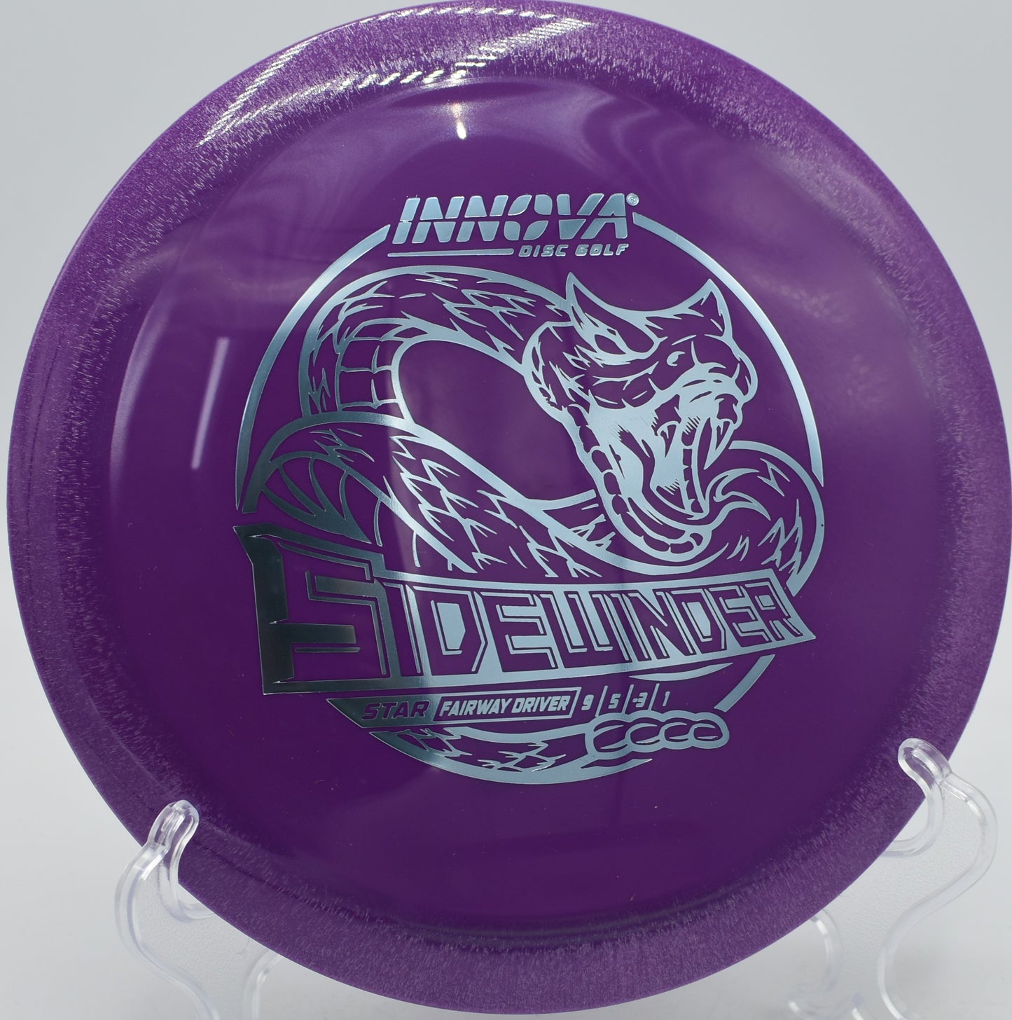 Star Sidewinder launching uphill on hole 5 at Idlewild Disc Golf Course in Burlington, Kentucky