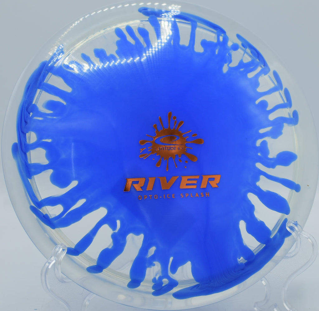 Opto-Ice Splash River flying past wooded obstacles at Hornets Nest DGC in Charlotte, North Carolina, offering understable control for technical lines.

