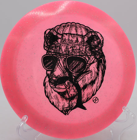 Metal Flake Glow C-Blend X-Out Pharaoh Infinite Discs driver crushing glow league shots at Idlewild Disc Golf Course in Burlington, Kentucky.