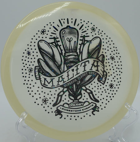 SFO Mega Glo Malita torque-resistant upshot sticking close to pin at Hornets Nest DGC in Charlotte, NC