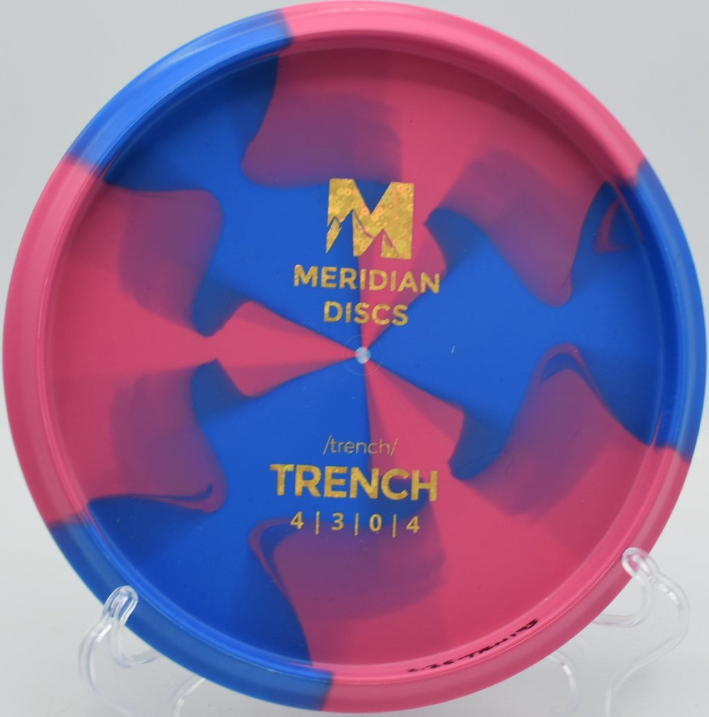 Marbled Graphite Trench dependable overstable utility shot at Rock Ridge Disc Golf Course in Pittsboro, North Carolina