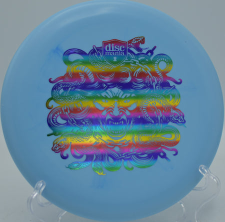 Limited Edition Discmania Medusa Stamp Lumen Link Hard Exo plastic glowing approach disc at Persimmon Ridge Disc Golf Course in Greenbrier, Arkansas.