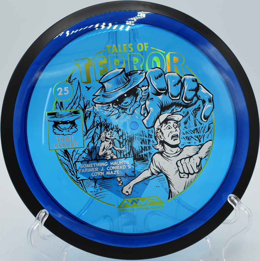 2025 Halloween MVP Proton Trail used for a smooth standstill hyzer flip at Highland Park Disc Golf Course in Bloomington, Illinois.