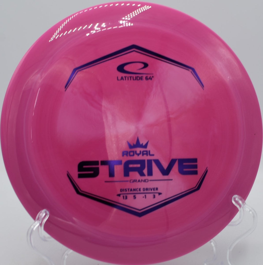 Grand Strive high-speed driver on rocky fairway at Iron Hill Disc Golf Course in Newark, Delaware
