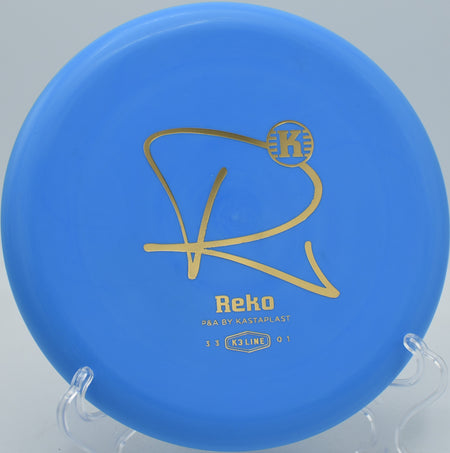 K3 Reko Kastaplast beaded putter floating softly into chains at Idlewild Disc Golf Course in Burlington, Kentucky.