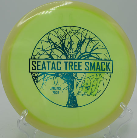 EMac Truth Dynamic Discs signature midrange gliding on a controlled approach at Idlewild Disc Golf Course in Burlington, Kentucky.