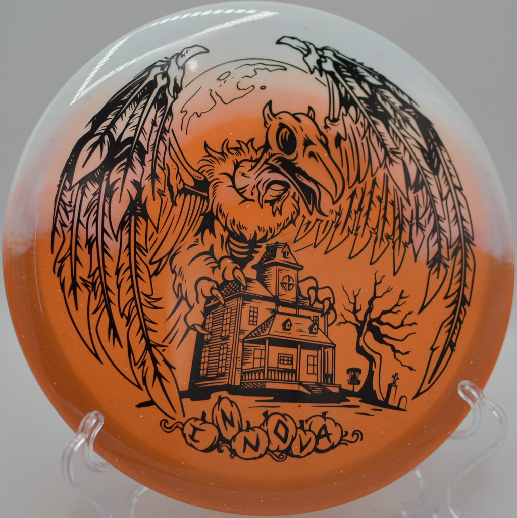 Innova Halloween Duo Roc3 threading a tunnel at Moraine Gold Course in Portersville, Pennsylvania.