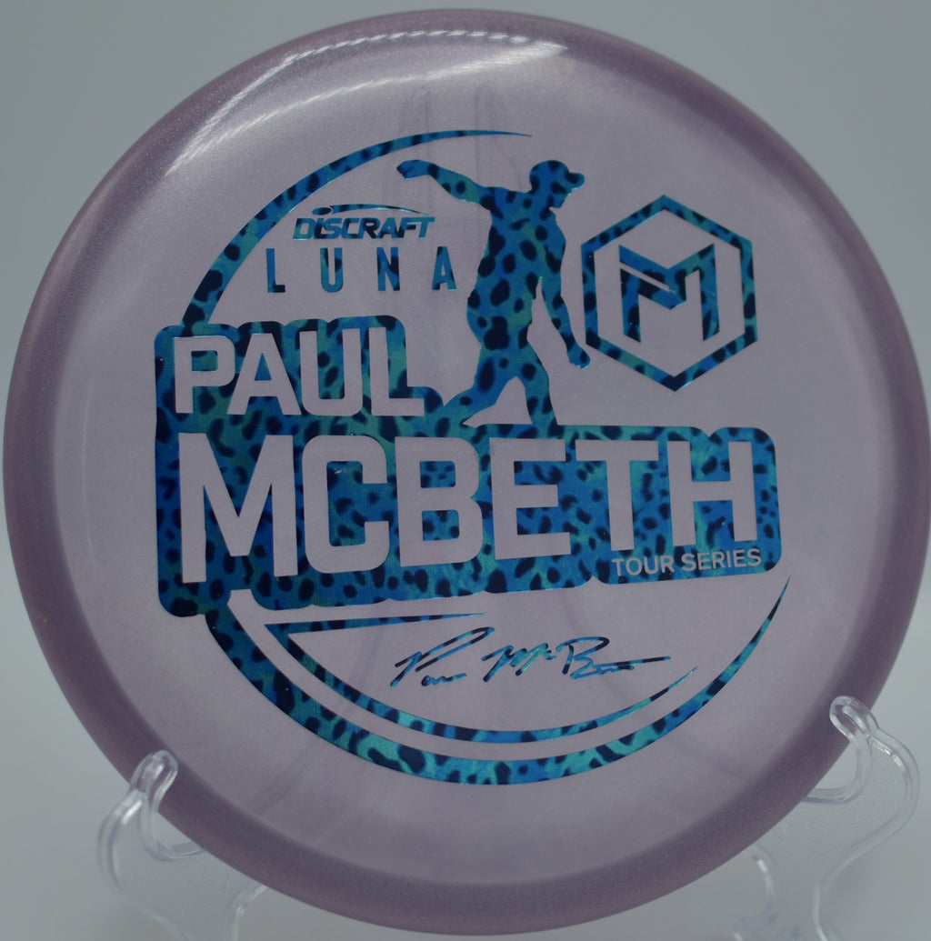 2021 Paul McBeth Metallic Z Luna drifting straight through a tight fairway at Hornets Nest Disc Golf Course in Charlotte, North Carolina.
