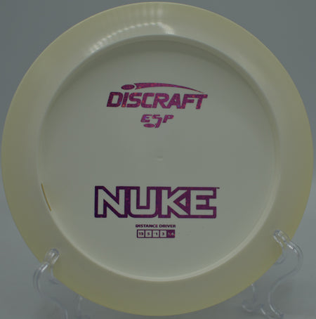 Player ripping an ESP Nuke on a high-speed hyzer-flip line at Fountain Hills Disc Golf Course in Fountain Hills, Arizona.