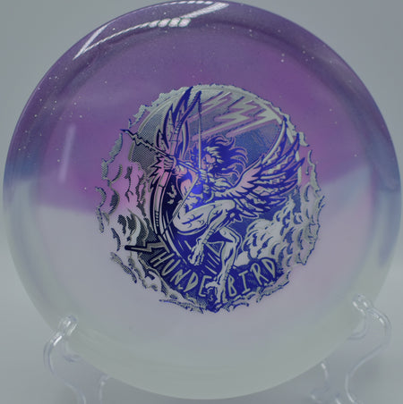 Duo Thunderbird smashing a power hyzer at Rotary Park DGC in Clarksville, TN, gliding long before a crisp, reliable fade.