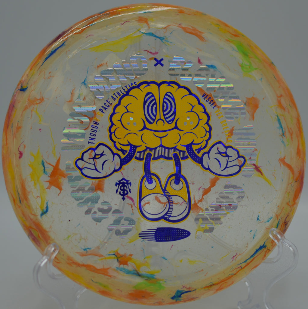 Player shaping a high-speed distance shot with the Vex Breaker Vessel at Lake Marshall Disc Golf Course in Montross, Virginia.