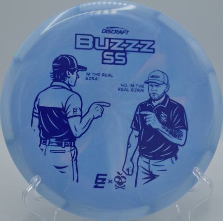 2025 ESP Buzzz SS fired on a flat release at Blue Ribbon Pines Disc Golf Course in East Bethel, Minnesota, holding a laser-straight path.