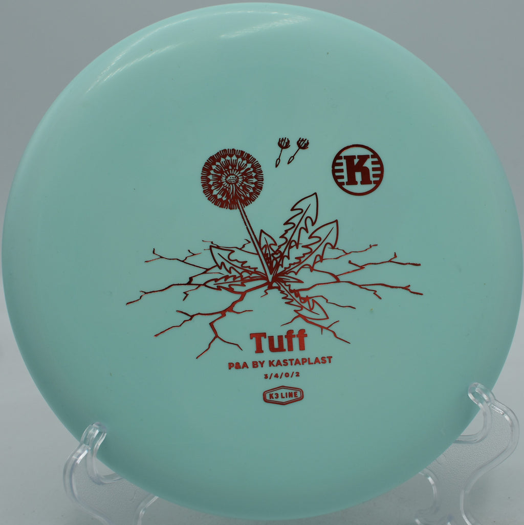 K3 Tuff First Run Kastaplast disc trusted for spin putts inside the circle at Idlewild Disc Golf Course in Burlington, Kentucky.