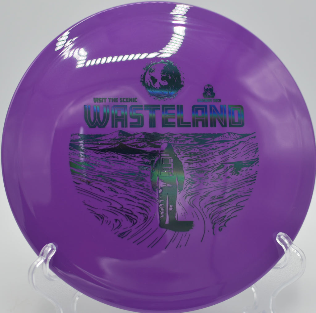 Survival Wasteland delivering a touch forehand approach at Blackhawk DGC in Tulsa, OK, gliding straight with dependable midrange control.