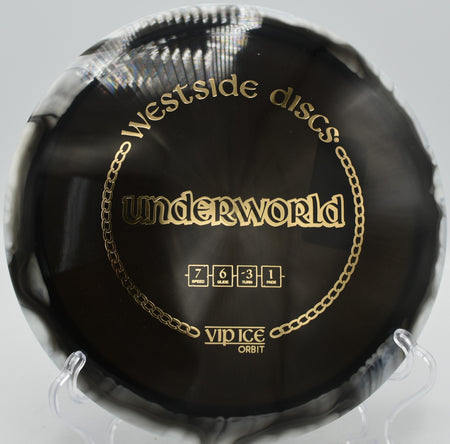 Westside Underworld VIP Ice Orbit control driver floating long anhyzers at Hornets Nest Disc Golf Course in Charlotte, North Carolina.