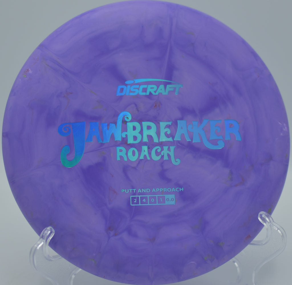 Jawbreaker Roach drifting toward the basket at Lemon Lake Gold DGC in Crown Point, IN, showing its neutral putter control.