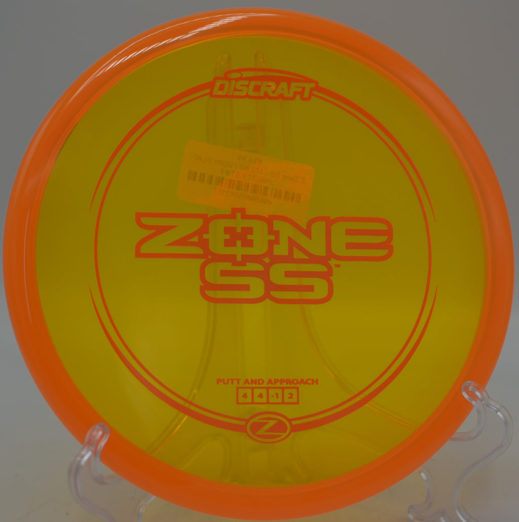 Discraft Z Zone SS point-and-shoot upshot at Sabattus Complex Eagle Course in Sabattus, Maine.
