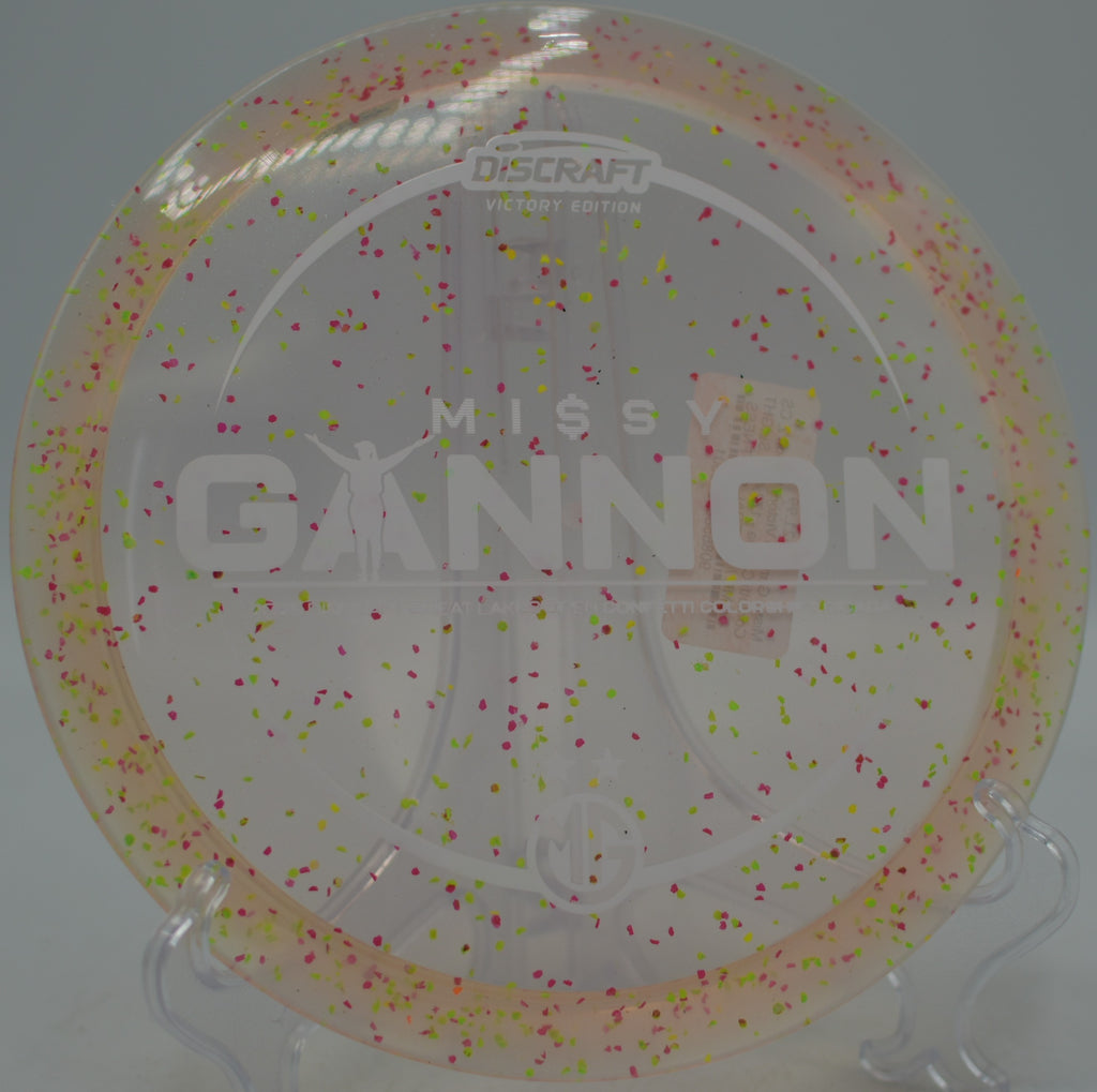 Missy Gannon Victory Edition Z CS Confetti Cicada launched downhill at The Toboggan Disc Golf Course in Milford, Michigan.
