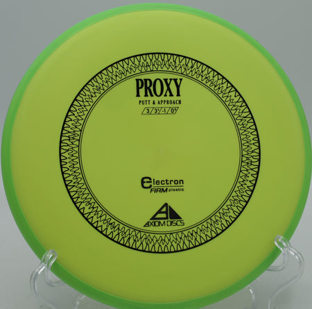 Electron Firm Proxy Axiom putter gliding on a point-and-shoot line at Idlewild Disc Golf Course in Burlington, Kentucky.