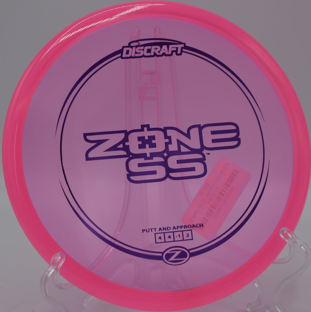 Z Zone SS released forehand for a controlled shot at Veterans Park Disc Golf Course in Arlington, Texas.