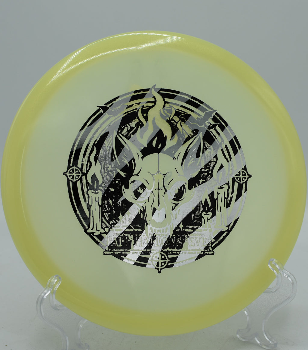 Innova Proto Glow Champion Fox disc shaping a soft turnover at Morley Field Disc Golf Course in San Diego, California