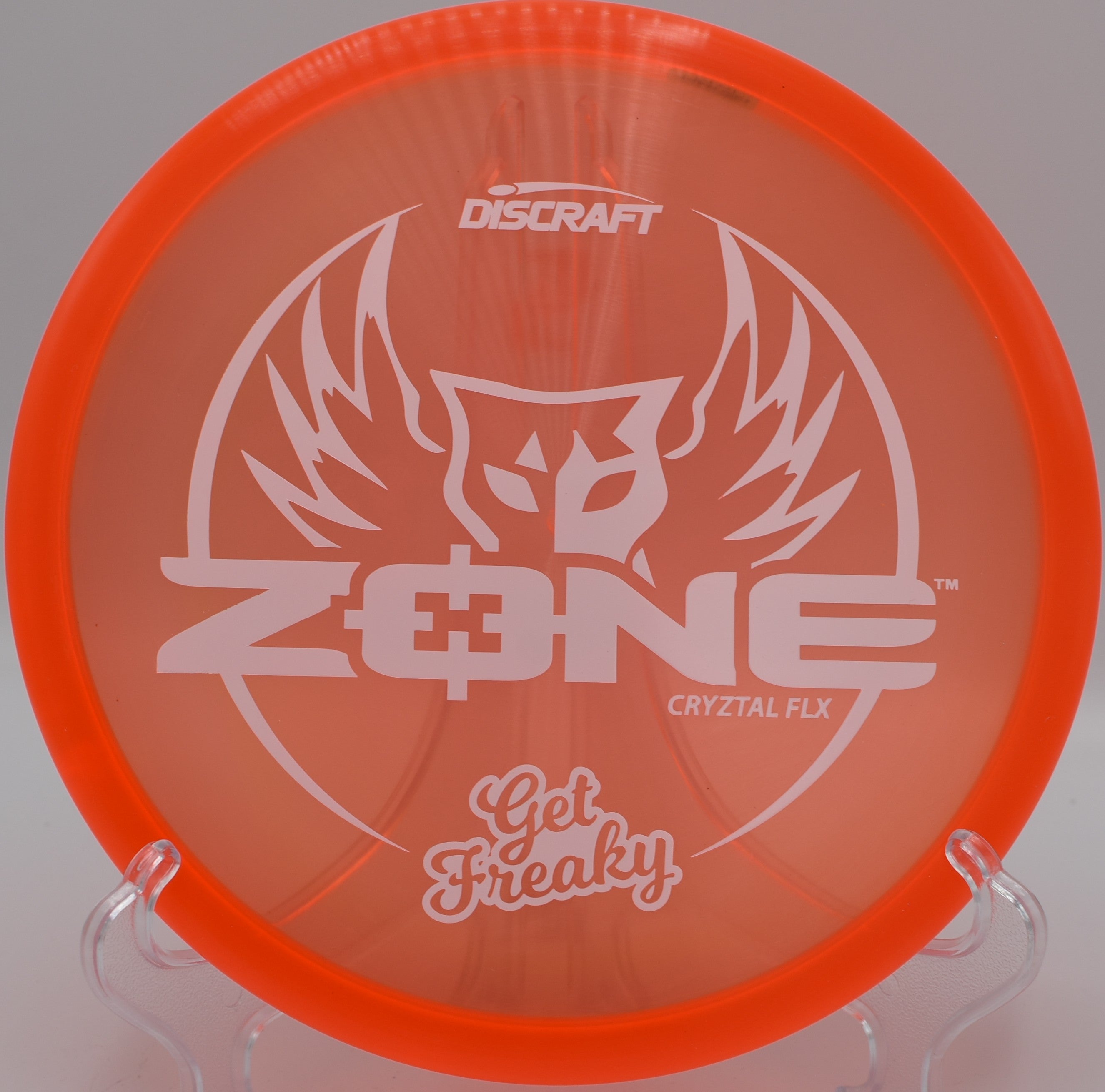 Discraft CryZtal FLX Zone displayed at Persimmon Ridge DGC, Greenbrier AR for controlled placement shots