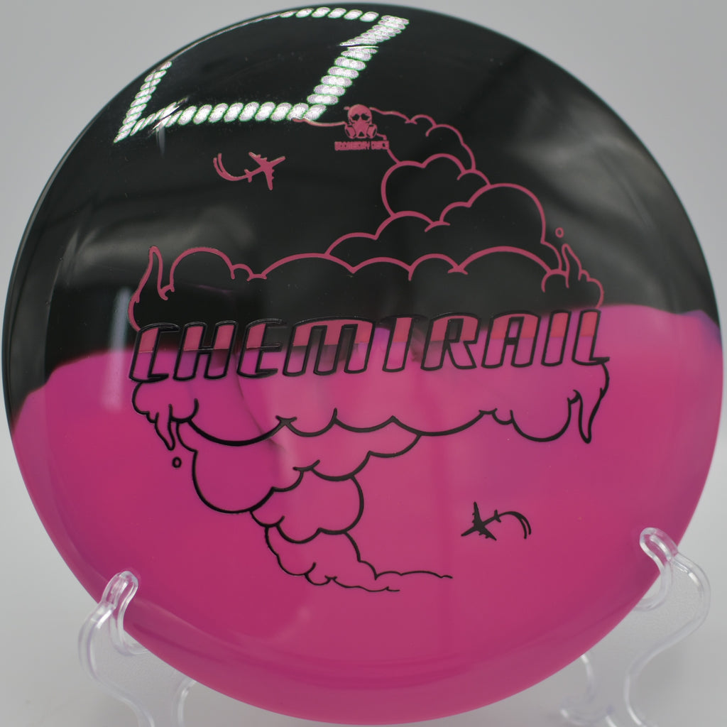 Retina Chemtrail turning slowly on a finesse shot at Paseo Vista Disc Golf Course in Chandler, Arizona.