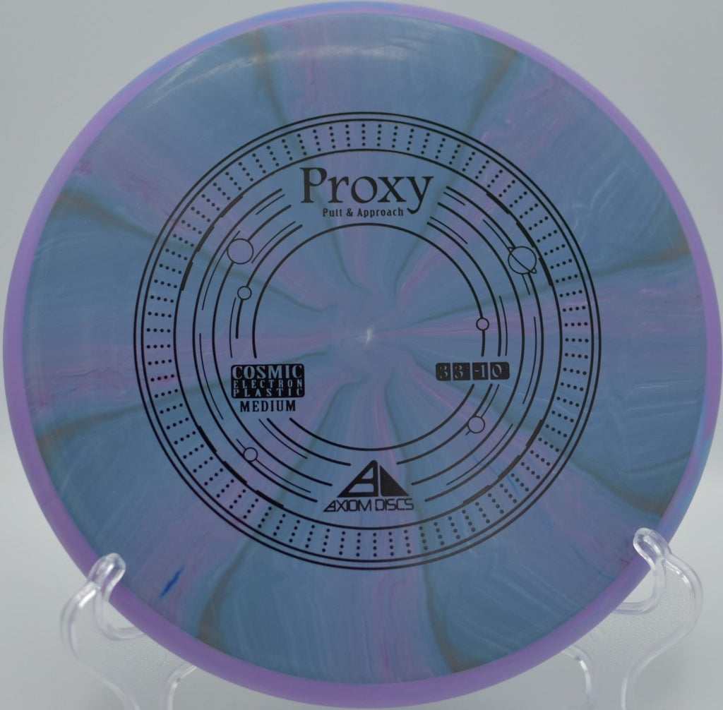 Cosmic Electron Proxy putter holding a clean turnover approach at DeLaveaga Disc Golf Course in Santa Cruz, California