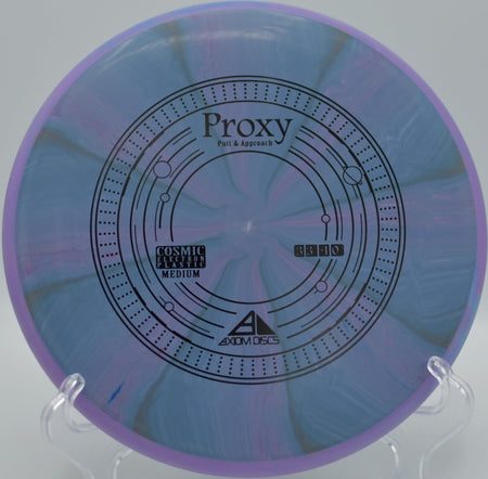 Cosmic Electron Proxy putter holding a clean turnover approach at DeLaveaga Disc Golf Course in Santa Cruz, California