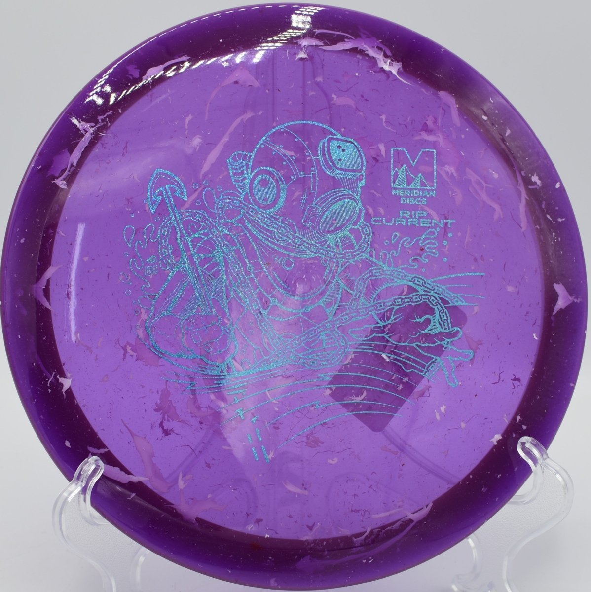 Marbled Clarus Rip Current flat release at Lake Marshall Disc Golf Course in Montross, Virginia