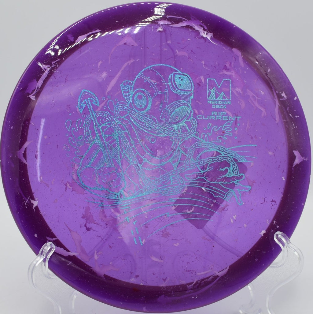Marbled Clarus Rip Current flat release at Lake Marshall Disc Golf Course in Montross, Virginia
