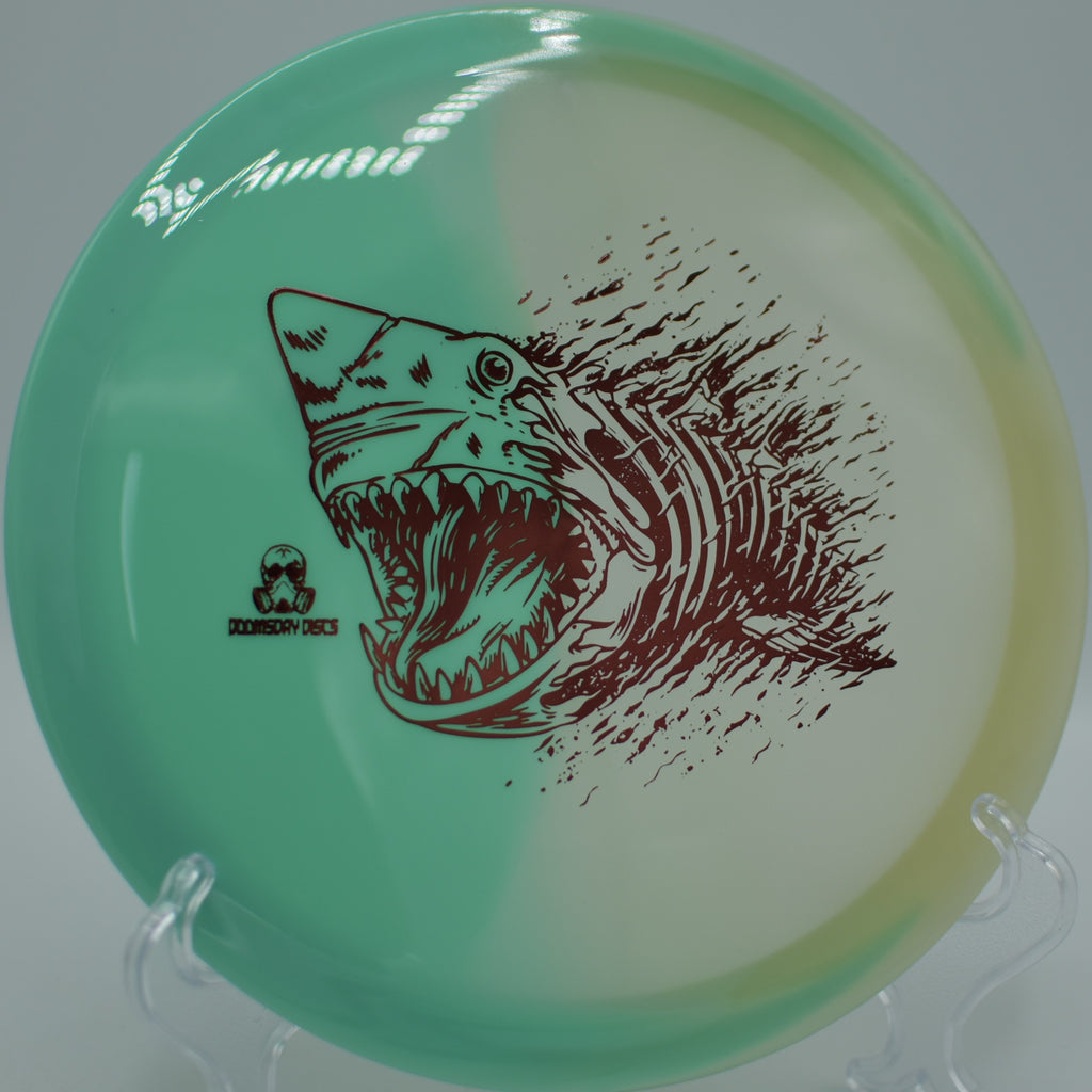 Doomsday Discs Retina Glow Chemtrail staged at sunset on Hobbs Farm DGC in Carrollton, GA, built for creative turnover angles.