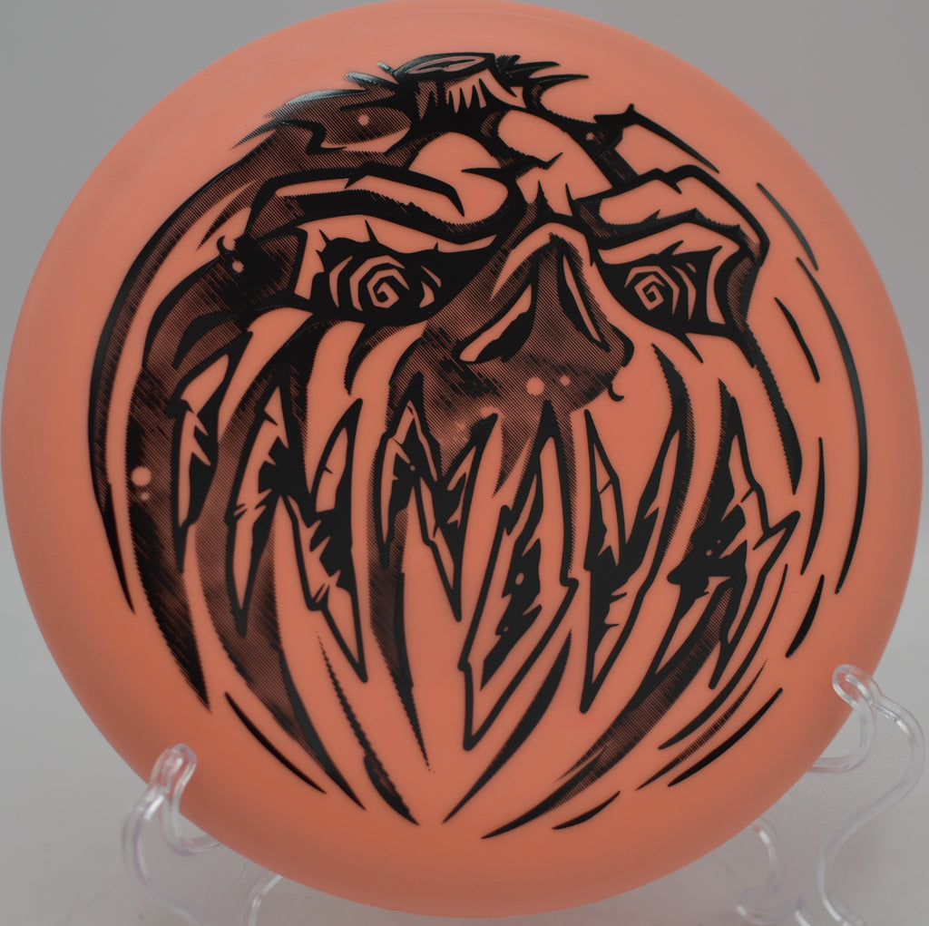 Innova Halloween Nexus Proto Glow Aviar glowing in the dark at Brackett’s Bluff Disc Golf Course in Huntersville, North Carolina.