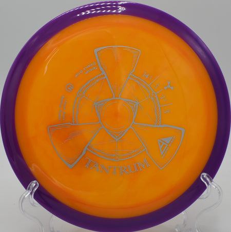 "Axiom Neutron Tantrum – Wide-rimmed driver with late fade, perfect for long flex shots at The Bear Disc Golf Course in Minnesota."

