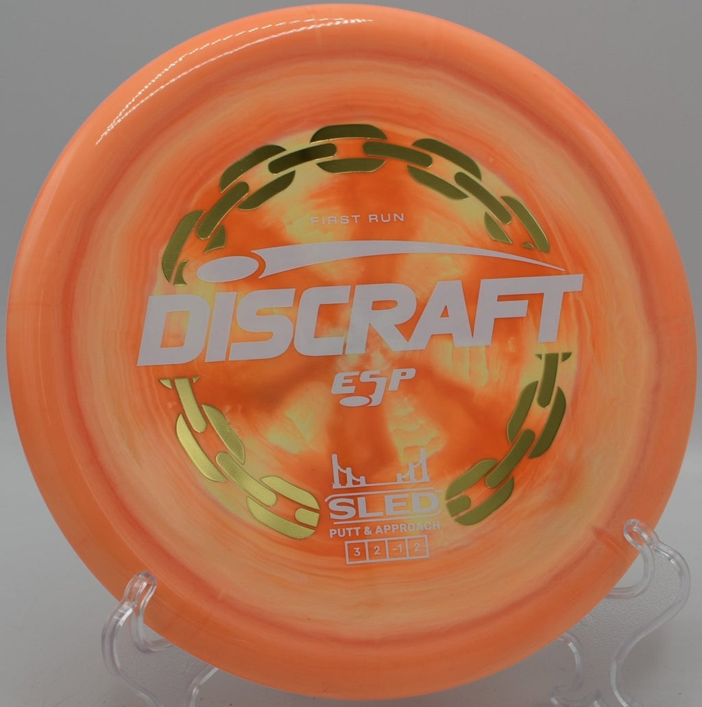 ESP First Run Sled accurate placement disc at Lake Marshall Disc Golf Course in Montross, Virginia