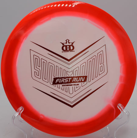 Dynamic Discs Supreme Orbit Sockibomb Felon First Run stable driver crushing power shots at Water Works Park Disc Golf Course in Kansas City, Missouri.