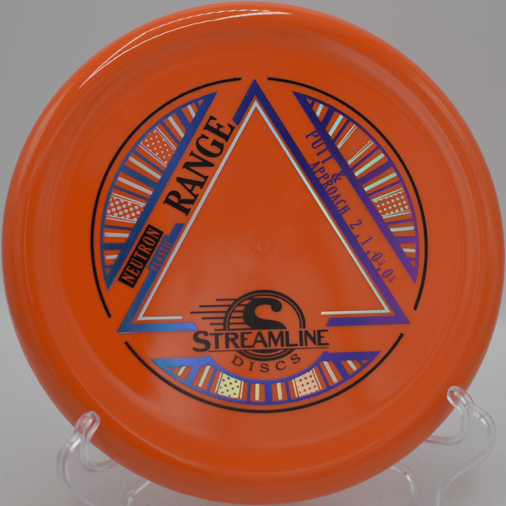 Streamline Neutron Range flying flat and true on a straight approach at Milo McIver Disc Golf Course in Estacada, Oregon.