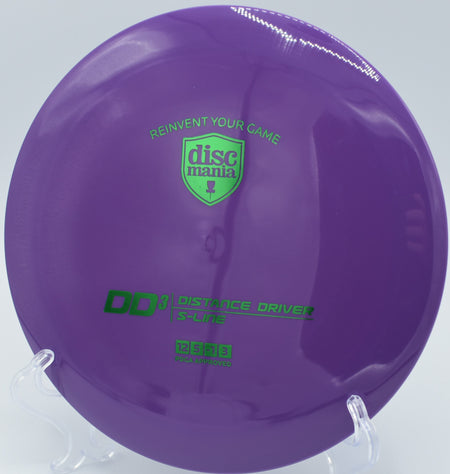 "S-Line DD3 disc, a top choice for long-distance throws, resting on a basket at Shelton Springs Disc Golf Course in Shelton, WA."
