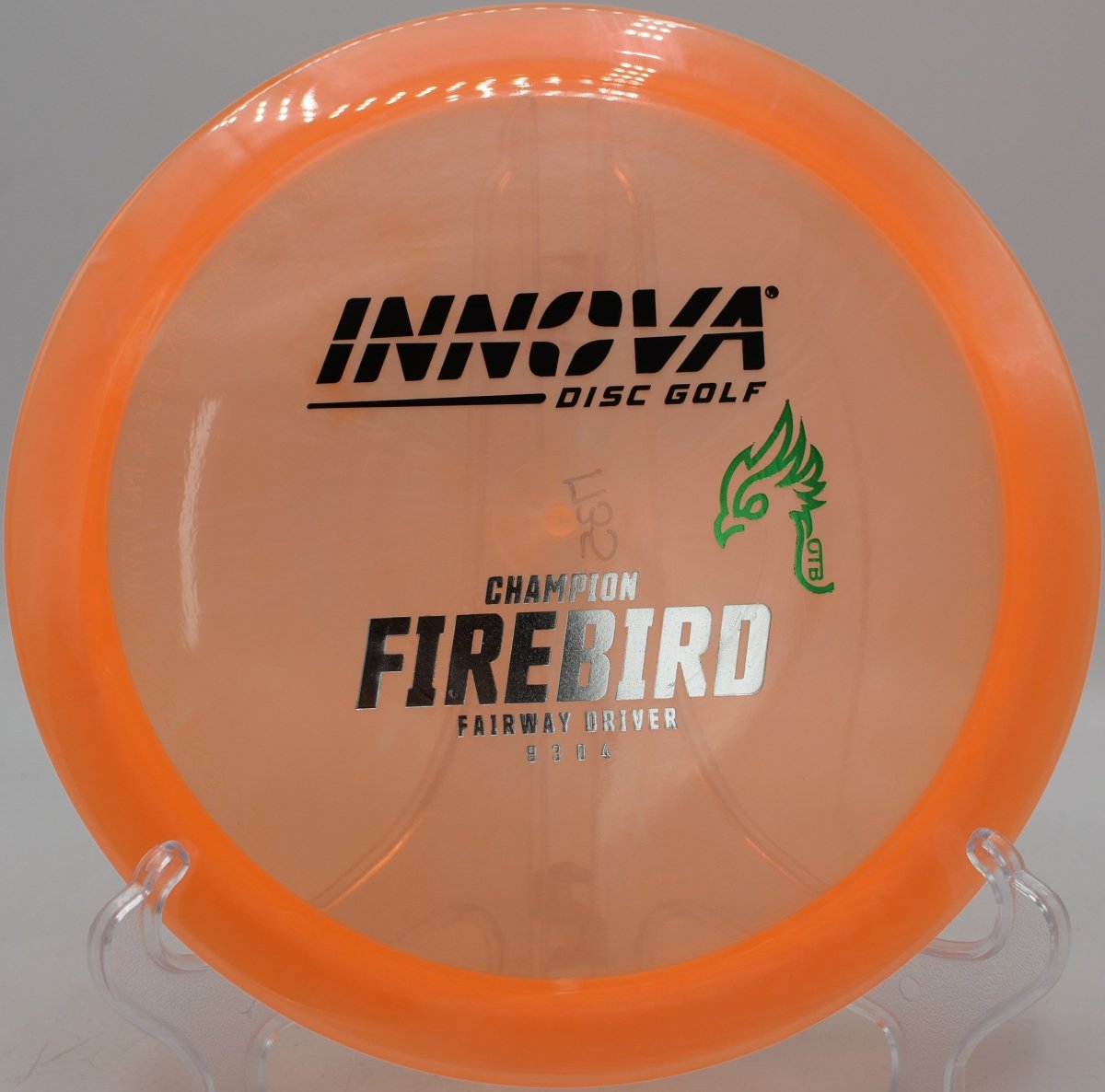 FAF Luster Champion Firebird disc golf driver finishing with reliable fade at Persimmon Ridge Disc Golf Course, Greenbrier, Arkansas