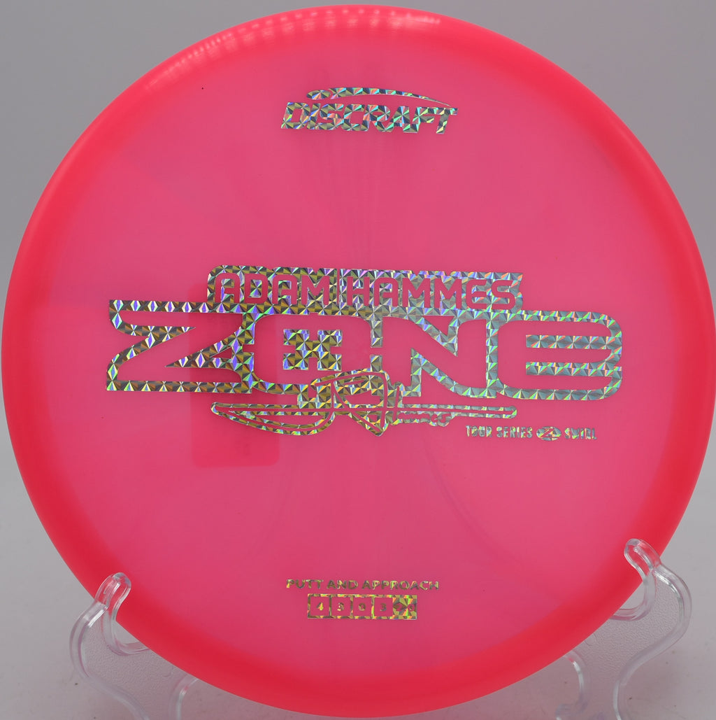 Z-Swirl Zone Adam Hammes 2025 disc settling softly near circle one at Milo McIver Disc Golf Course in Estacada, Oregon.