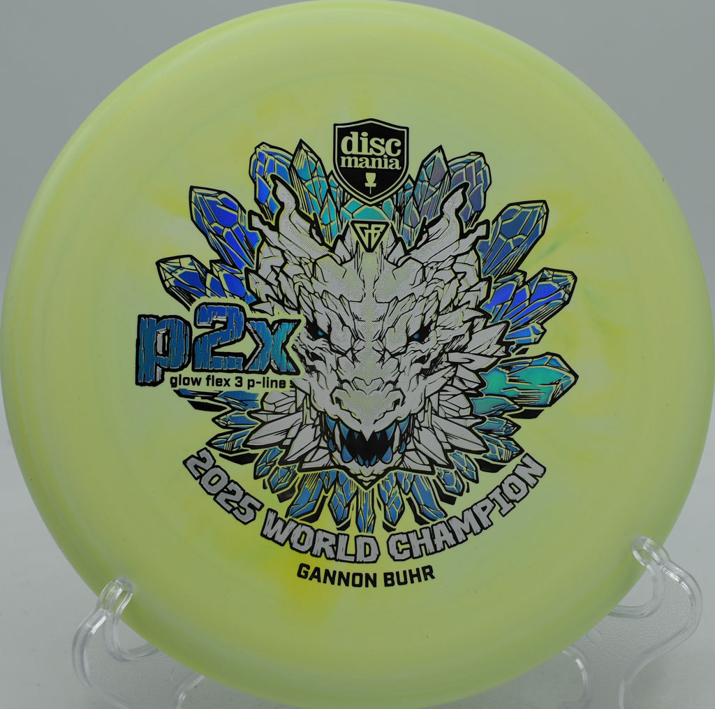 Glow Flex 3 P-Line P2x Gannon Buhr 2025 World Champion Triumph Series putter crushing glow rounds at Kensington Metropark Disc Golf Course in Milford, Michigan.