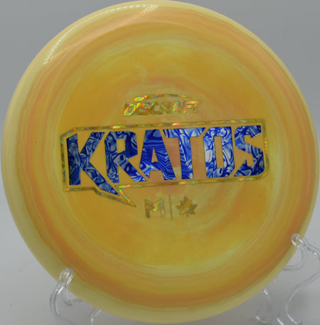 "2024 Paul McBeth ESP Swirl Kratos – Stable throwing putter with clean fade at Milo McIver Disc Golf Course in Oregon."

