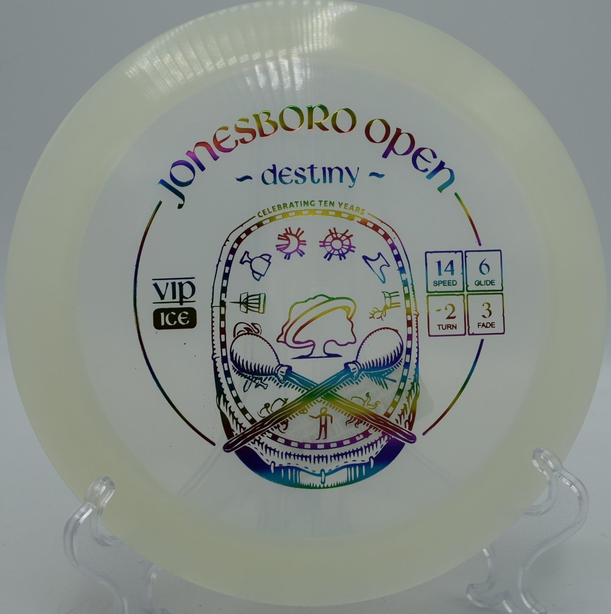 VIP Ice Destiny controlled turnover finishing with fade at Milo McIver State Park Disc Golf Course in Estacada, Oregon