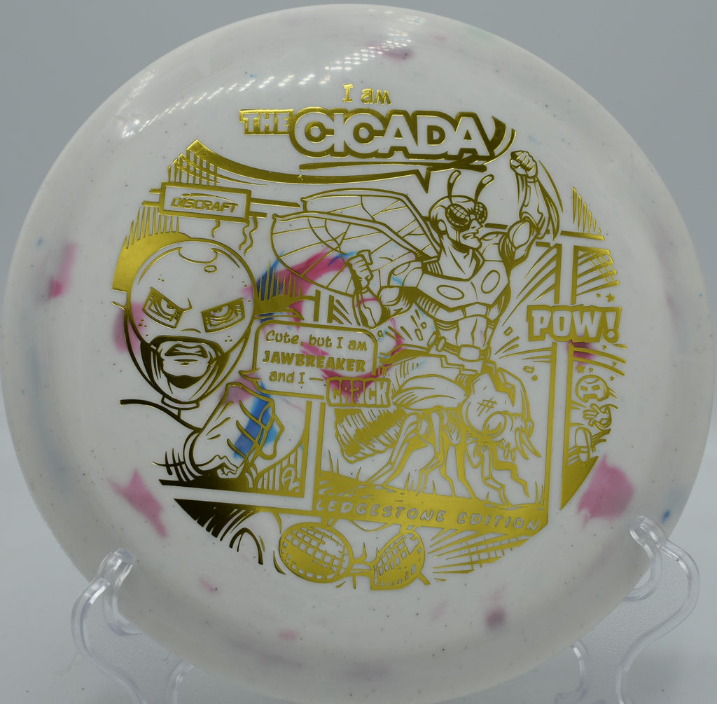 Controlled turnover throw with the Jawbreaker Lite Cicada at Johnson Park Disc Golf Course in Grand Rapids, Michigan, showcasing touch and finesse on a technical fairway.
