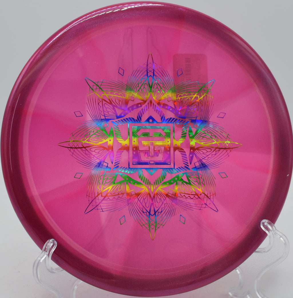 VEX Vessel Thought Space approach disc spiking in near the basket at Fox Run Meadows Disc Golf Course in Jeffersonville, Vermont.