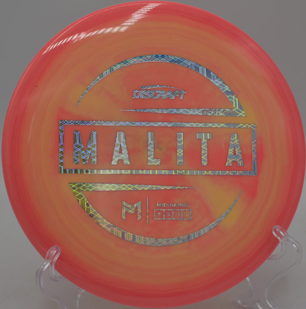 First Run ESP Malita midrange shaping a precise turnover at Waterworks Park Disc Golf Course in Kansas City, Missouri.